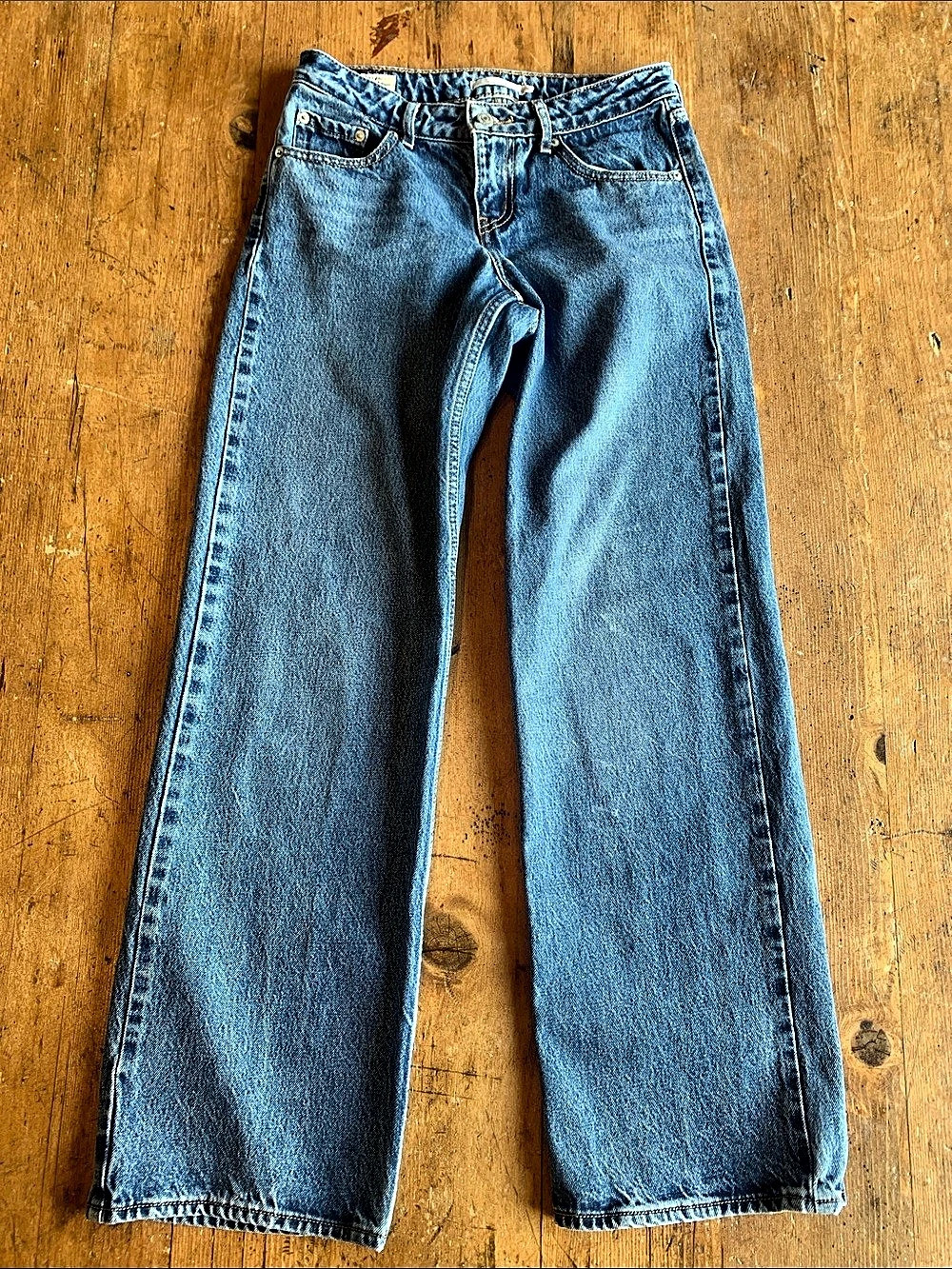 Lee Low Rise Straight Leg Jeans Blue Waist 26